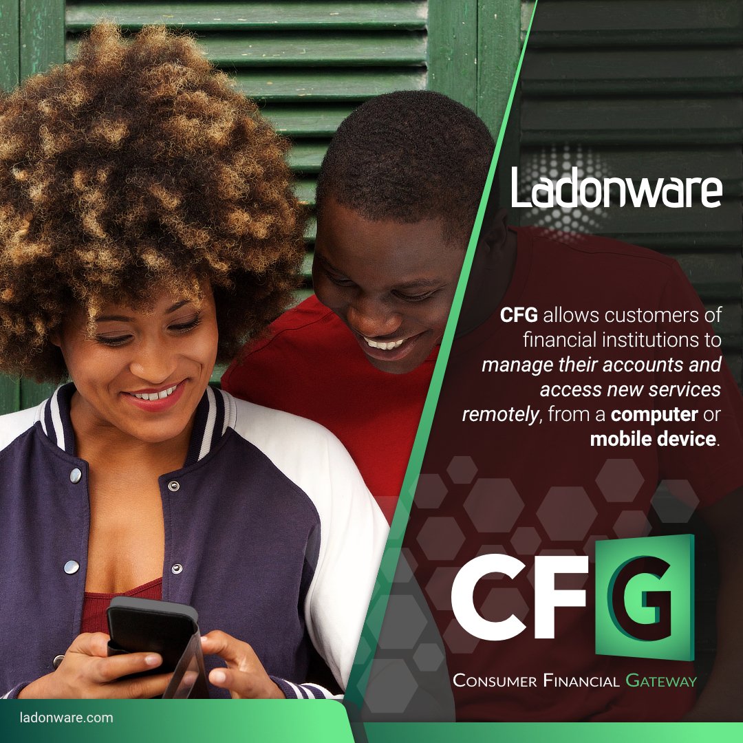 ladonwareinc's tweet image. CFG allows Clients of financial institutions to manage their accounts and access new services remotely, from any device. We also provide Financial Entities with a way to use new delivery channels for their products and services.

Visit us at: ladonware.com/cfg

#ladonware