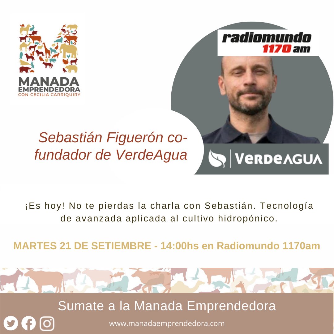¡Estamos de vacaciones! Hoy los dejamos con una de nuestras charlas favoritas: Sebastián Figuerón de VerdeAgua.

El mix de verdes Inspirada que revolucionó el mercado. 

¡Que lo disfruten!

🎧 hoy a las 14:00hs en la app de <a href="/radiomundo1170/">Radiomundo 1170 AM</a> o en linktr.ee/manada_podcast.