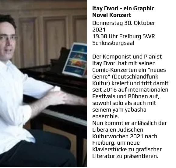 Judischfuralle's tweet photo. Graphic Novel Konzert mit Itay Dvori am Do. 30. Oktober in #Freiburg https://t.co/4ZGnHea7q4