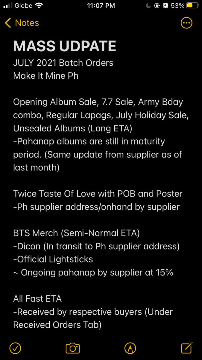 MakeItMine_PH's tweet photo. [#M8M_Updates]

Mass update as of September 21, 2021 for Long and Normal ETA orders  ☺️💖

Kindly refer to the attached photos for our quick updates. If you have any questions, our DMs are open lang mga bhie. Please be patient po 😊 Salamuch 🙏❣️

-🐷🐔 https://t.co/FGxh9QvhUX