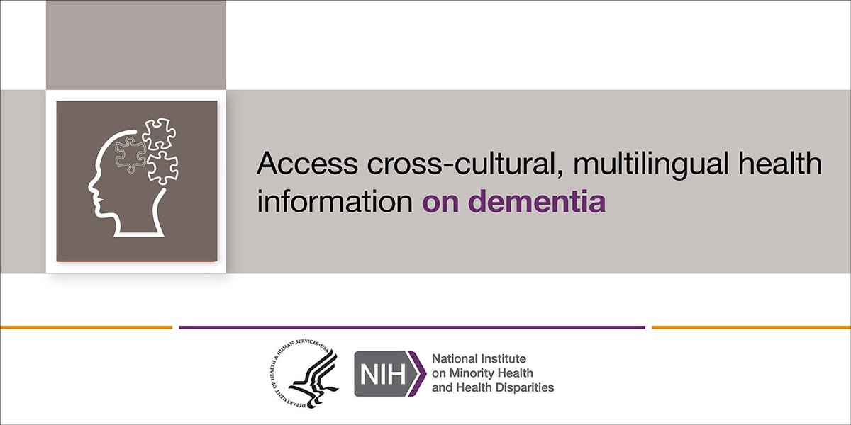 NIMHD's tweet photo. Some minority groups have higher prevalence and incidence of dementia and #Alzheimers disease (AD) than Whites do. On World Alzheimer’s Day, share NIMHD’s list of dementia resources, available in multiple languages! #LanguageAccessPortal https://t.co/f4e85C6oBB https://t.co/4rW3tYX6PA