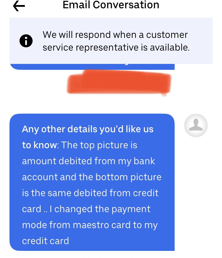 sidz123's tweet photo. @Uber_Support When will your “customer care representative” be available to respond?? @Uber_Support @Uber https://t.co/iFCDLSnX2O