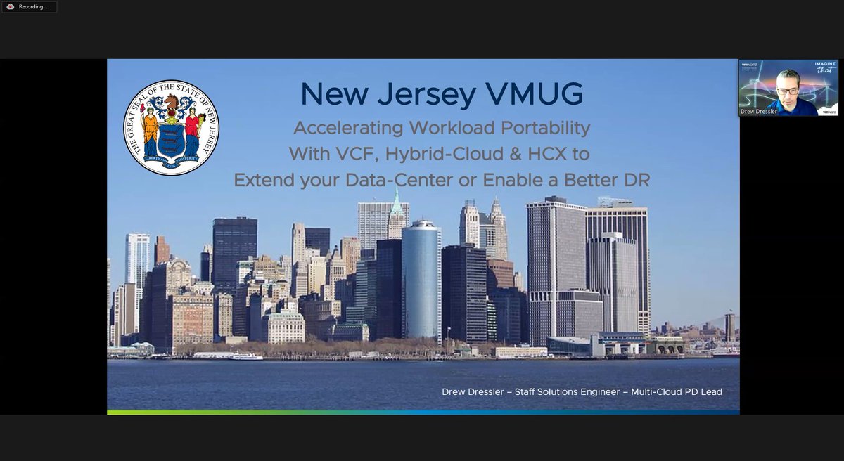 Looking forward to @VMware's Drew Dressler's presentation on Accelerating #WorkloadPortability with #vCF, #HybridCloud, & #HCX to extend your #DataCenter or enable better #Disaster Recovery!