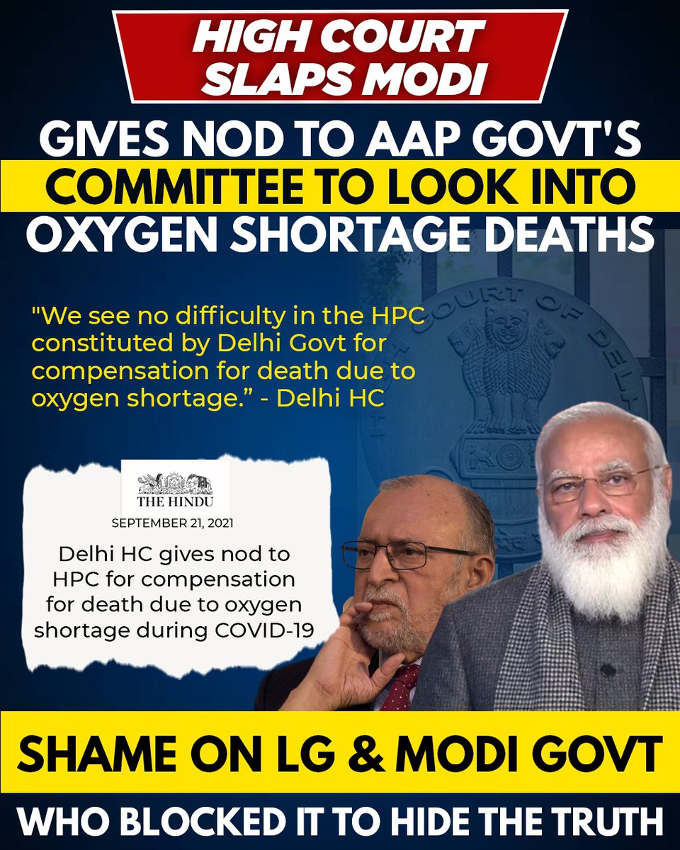 AbhiArchive's tweet photo. https://t.co/m9sLQCwPtD: PM Modi,
Shame on you for blocking Delhi Govt's Oxygen Audit Committee.
#HCSlapsModi https://t.co/WR30dsTHob (#AAP)