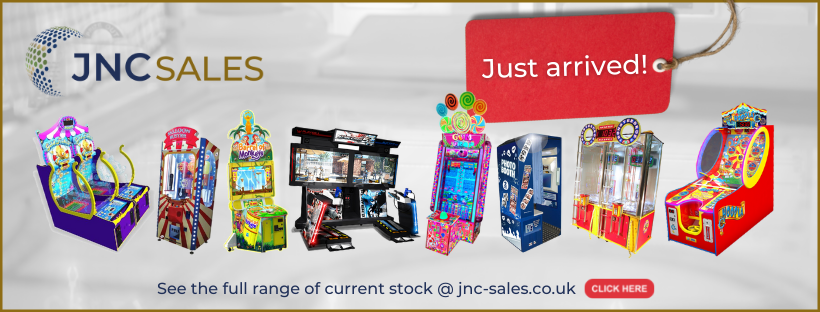 Some new additions to the JNC warehouse this week: Gold Fishin' DLX, Balloon Buster, Barrel of Monkeys, Time Crisis 5 DLX, Gum Drop, Apple Midi photobooth, Monster Drop 2ply and Hoopla. Check out the full range of stock on our website #jnc-sales