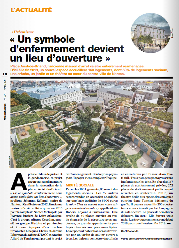 EPFLoireAtl's tweet photo. Inauguration du projet immobilier #Révélations. L’EPF (alors nommé Agence foncière de #LoireAtlantique) a acquis le bien en 2012 pour 4,9 M€ et l'a cédé au promoteur en 2017. Il permet d'accueillir des foyers éligibles aux logements locatifs sociaux dans l’hypercentre de #Nantes https://t.co/JYRvvfXSCa