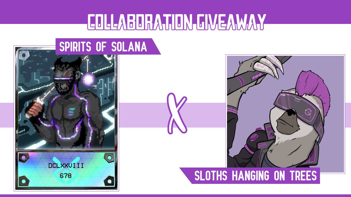 SlothsHangingOT's tweet photo. We're collaborating with @SpiritsOfSolana for a #NFTGiveaway!

Prize: 1 SpiritsOfSolana &amp; 1 Hanging Sloth for the winner

Rules:
1⃣ Follow @SlothsHangingOT &amp; @SpiritsOfSolana
2⃣ RT&amp;Like
3⃣ Join https://t.co/fW5rYhtjSh &amp; https://t.co/oNBJKTOQ6T
4⃣ Tag 3 people
#Solana #SolanaNFT https://t.co/ksbqTfNynI