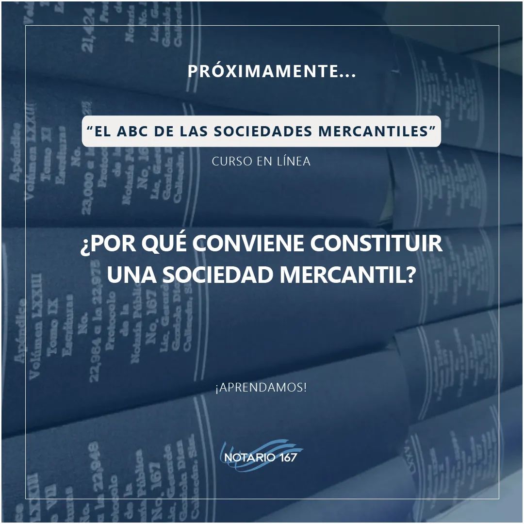 P R Ó X I M A M E N T E...
.
Curso en línea.
.
"El ABC de las Sociedades Mercantiles"
.
.
#Notario167 #ConsultaATuNotario #CursoEnLínea #Curso #Sociedades #Mercantiles #SociedadMercanti #Notario #Consultas #Aprendamos
.
.
.