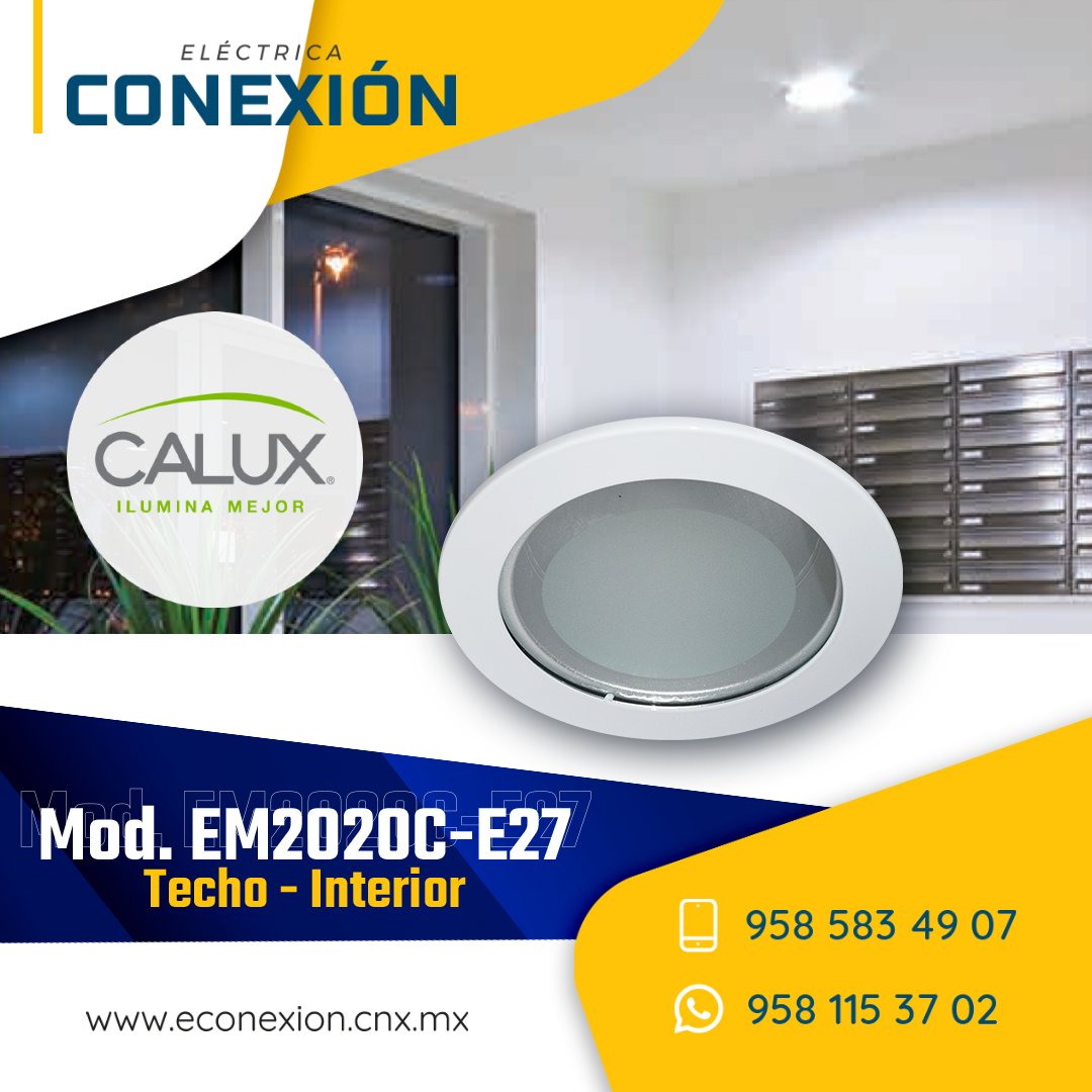 electriconexion's tweet photo. Luminaria de empotrar en techo, para uso interior, de la marca #Calux, modelo EM2020C-E27. No incluye foco.
Fabricada en acero, con pantalla de cristal y reflector de aluminio, con acabado de color blanco y satín.
#EléctricaConexión 🏠 tu tienda de #MaterialesEléctricos 🔌 https://t.co/KNoh6LUjTj