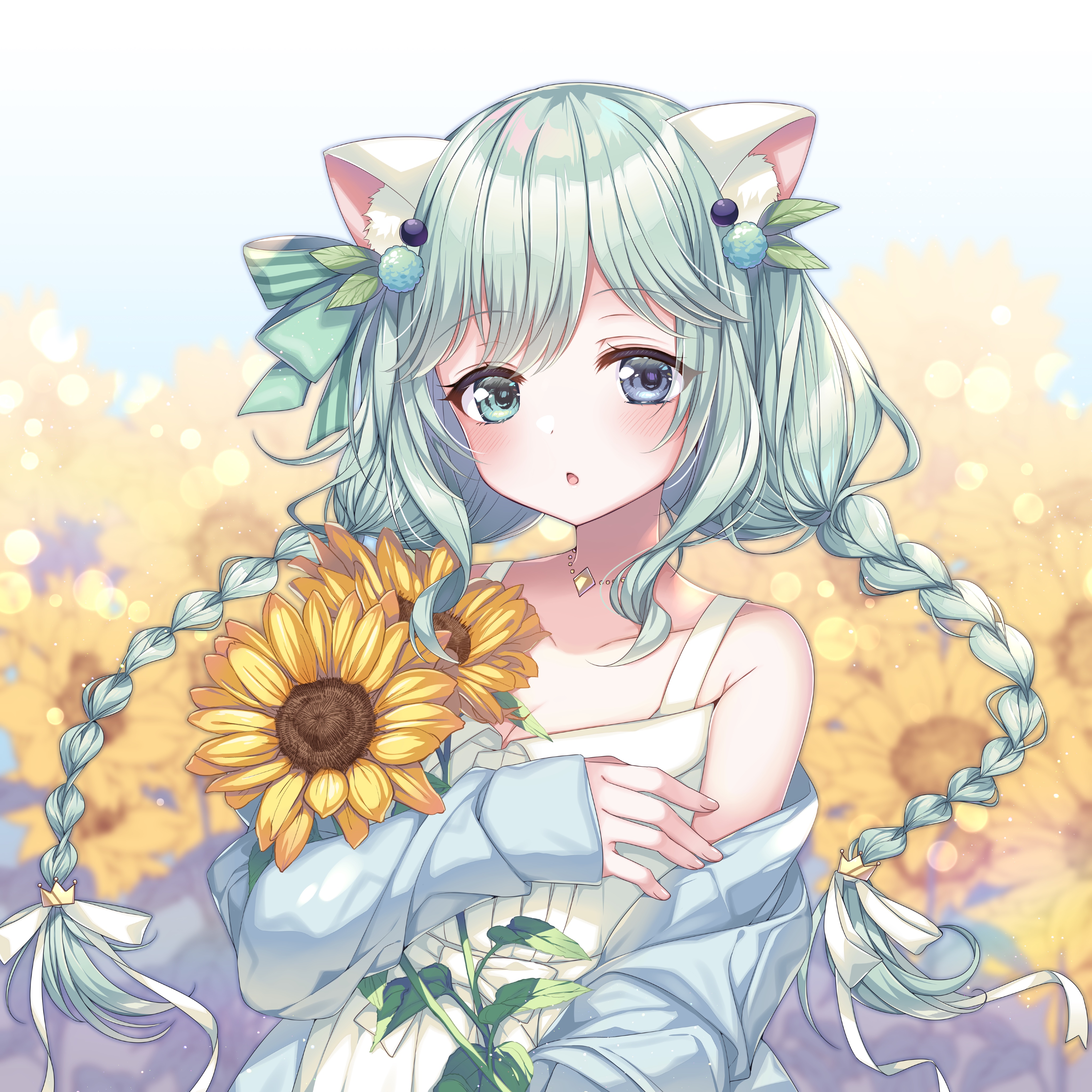 結芽ミント 3月27日1周年 おはミント 今日は 夫婦の日 ひまわりの花言葉は あなただけを見つめる ミントもミン糖の皆んなの事を少しでも幸せな気持ちに出来たら嬉しいな イラスト かしばあいら様 Airakasiba ミントの絵本 おはよう