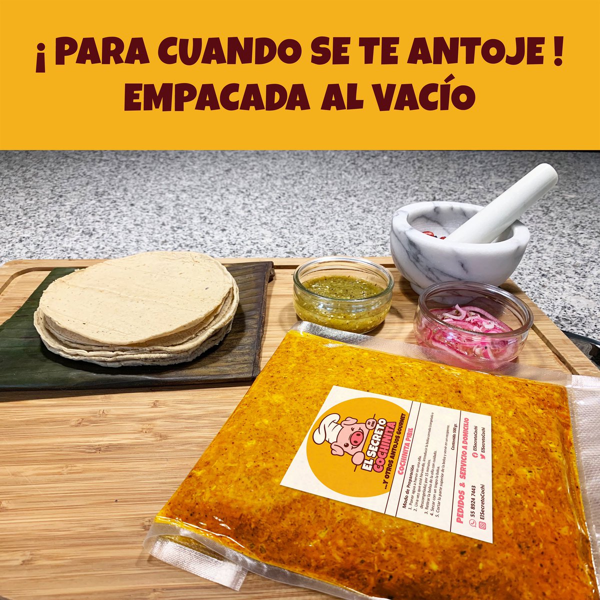 ElSecretoCochi's tweet photo. Puedes tener nuestra Cochinita empacada al vacío en tu congelador para cuando se te antoje…
Servicio a Domicilio
🌮
Pedidos por WhatsApp
55 8924 7443
🌮
#cochinitapibil #cochinita #cdmx #pedidos #gourmetcdmx #comidaparallevar #servicioadomicilio #servicioadomiciliocdmx #foodcdmx https://t.co/yjxDR5A1NW