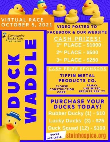 steinhospice's tweet photo. It’s the time to get your ducks in a row! 

Purchase your ducks foe the Virtual Duck Waddle. 

https://t.co/eAMXnuYfPC https://t.co/ZkjwQqv6y9
