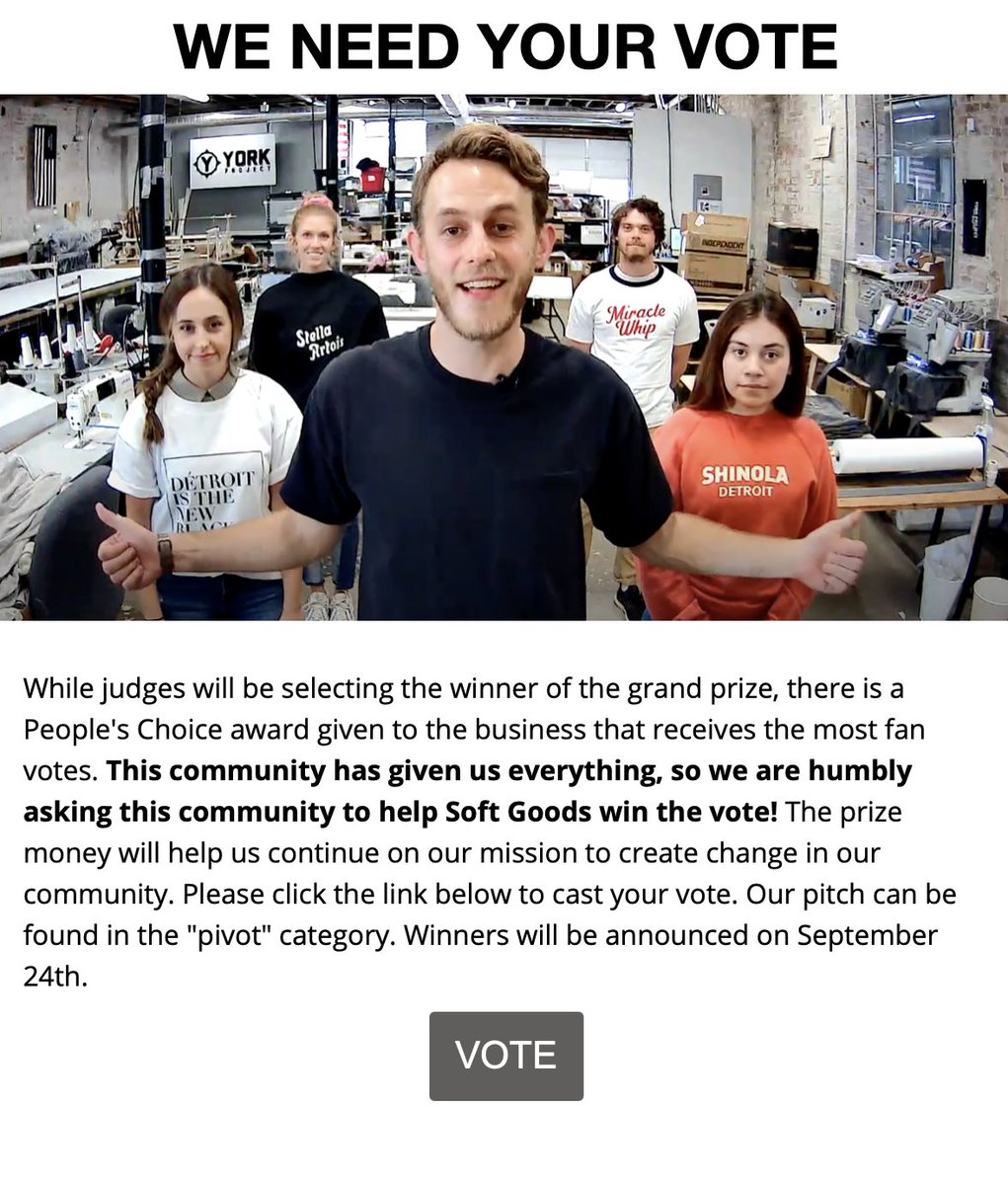 LouLobsinger's tweet photo. I can't say enough good things about my friend Josh York, #YorkProject, #SoftGoodsDetroit and all the amazing things he and his team have done for the City of #Detroit. Watch the video and give him your vote!
https://t.co/RMBCPrYrmp https://t.co/NHOjb6lMEA