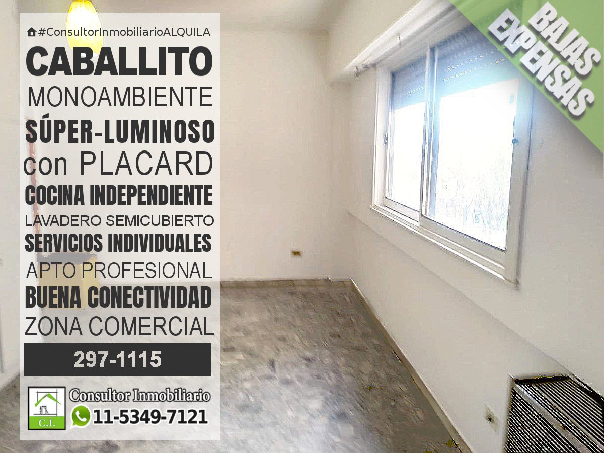 CI_Inmuebles's tweet photo. 🏠#ConsultorInmobiliarioALQUILA #depto #monoambiente 36m² en #Caballito. Living, #cocinaindependiente, #lavadero y baño. #aptoProfesional, #sinmuebles y #bajasexpensas. Cód: 297-1114
+FOTOS https://t.co/CwS6kkdbtW
+WhatsApp 11-5349-7121 (https://t.co/XqVTROsI5f)
#buenmiercoles https://t.co/IkDbSlmG3L
