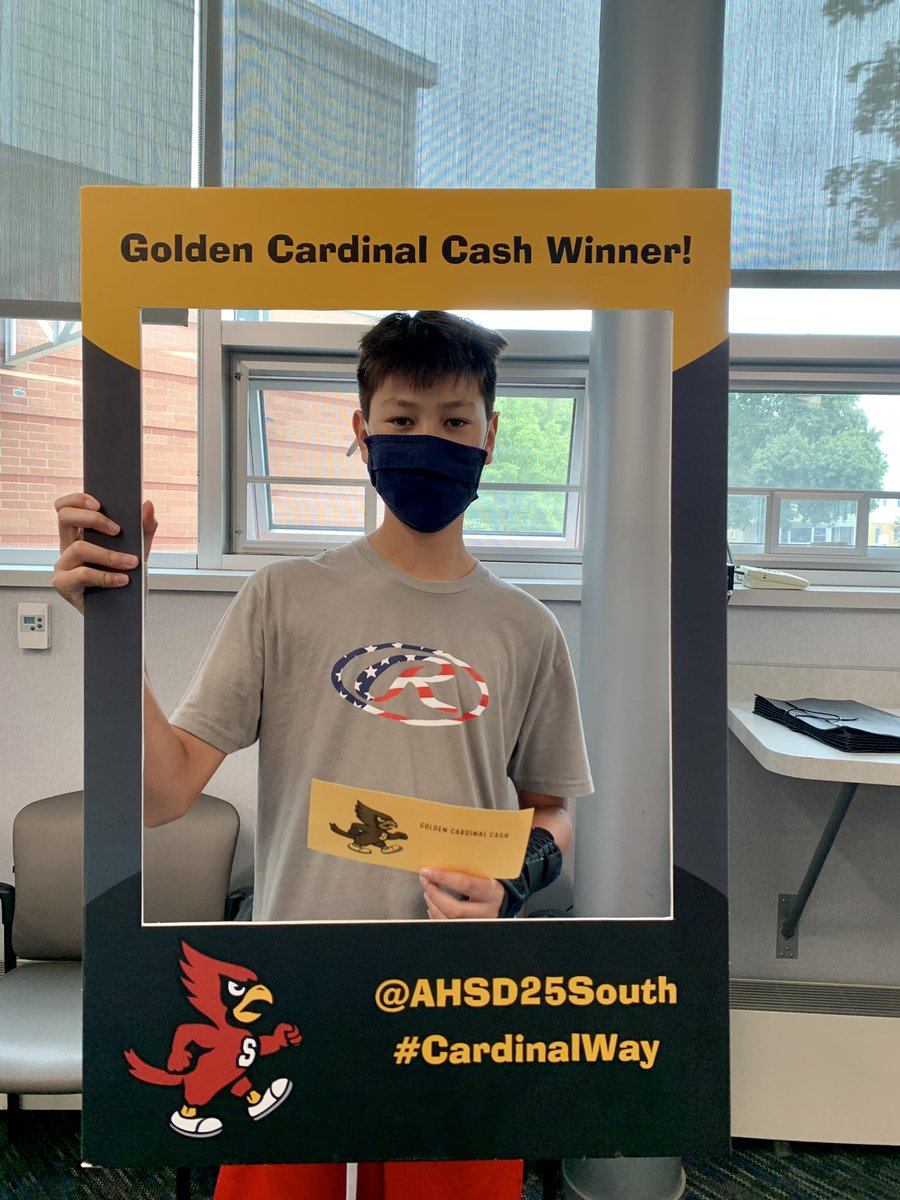Congrats Kaden our Golden Cardinal Cash Winner today! <a href="/AHSD25South/">South Middle School</a> @APStevePerkins