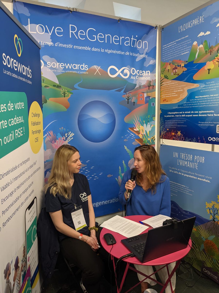 OceanAsCommon's tweet photo. Merci à Sorewards, qui nous a accueilli sur le stand #loveregeneration au salon @PRODURABLE et à nos projets partenaires @NatureandUs_Fr et @tenaka_org  pour leur présence à nos côtés !
C’était un plaisir de rencontrer les acteurs qui œuvrent  à la préservation de l’environnement https://t.co/azn9yFZnrk