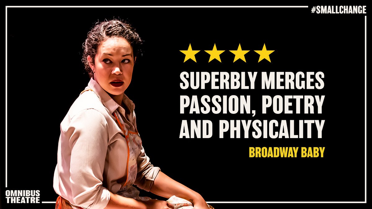 Omnibus Theatre (@omnibustheatre) on Twitter photo ⭐️⭐️⭐️⭐️ Broadway Baby
"Superbly merges passion, poetry and physicality...George Richmond-Scott has directed with precision."
#SMALLCHANGE ends 2 Oct, book your tickets now: bit.ly/small-change-2… ⭐️⭐️⭐️⭐️ Broadway Baby
"Superbly merges passion, poetry and physicality...George Richmond-Scott has directed with precision."
#SMALLCHANGE ends 2 Oct, book your tickets now: bit.ly/small-change-2…