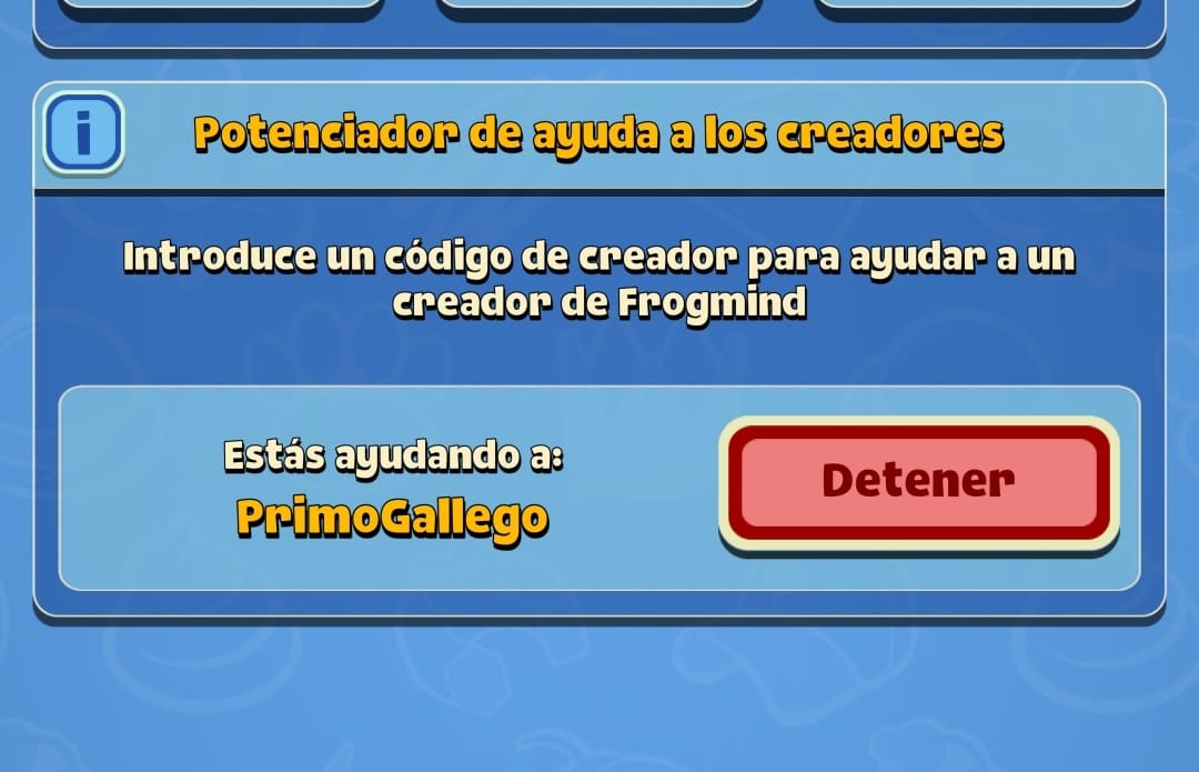 Anuncio mi entrada al programa de creador de @FrogmindGames 

Tenéis mi código PrimoGallego disponible para apoyarme desde la tienda de ambos juegos.

Y agradecerles por esta oportunidad a ellos y a todo aquel que quiera apoyarme a través de mi código.