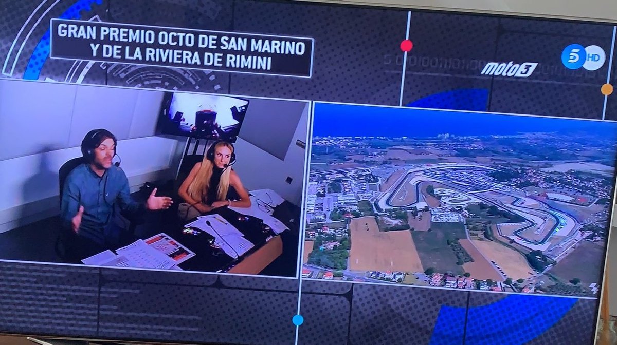 JuditFlorensa's tweet photo. Un placer haber formado parte de este equipazo para las 2 carreras en abierto de #MotoGP en @telecincoes. Disfrutamos como niños con los carrerones en Motorland y en Misano🏍🏁💥 ¡MIL GRACIAS! ❤❤❤ #SanMarinoGP 
@MOTOCI_Romero @Fran_Mato @PachiRoses @Iosuandia @maesecopete https://t.co/c94XAGN7dj