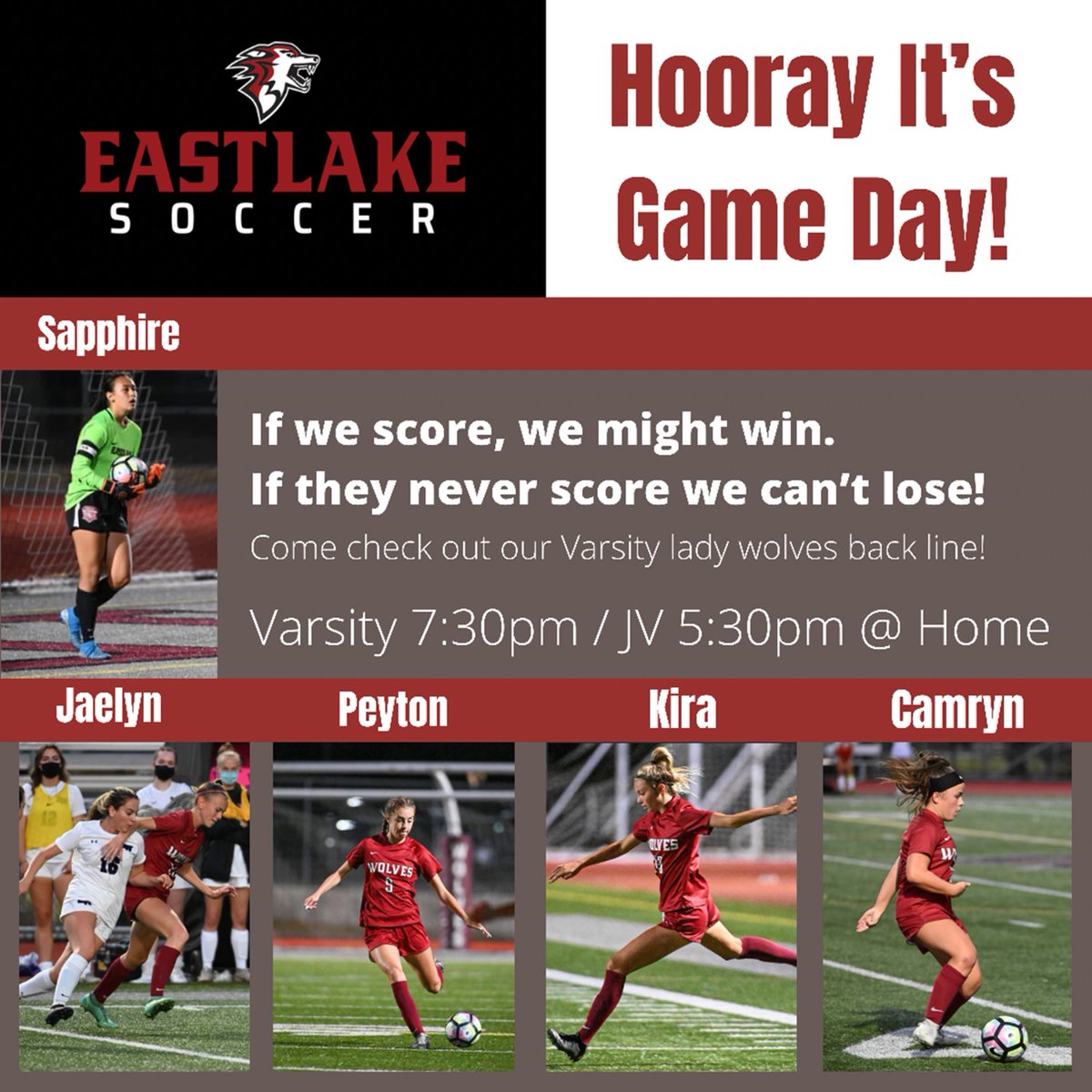 Eastlake vs Inglemoor Tonight! <a href="/Home/">Geneia@home</a> #LetsGoLadyWolves