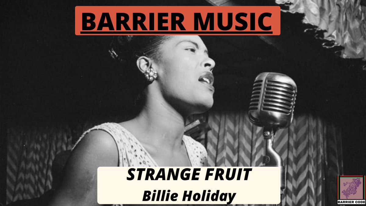 barrier_code's tweet image. Southern trees bear a strange fruit/Blood on the leaves and blood at the root/Black bodies swingin&apos; in the Southern breeze/Strange fruit hangin&apos; from the poplar trees

loom.ly/6MC7-Es

#BarrierCode #BarrierMusic #StrangeFruit #BillieHoliday