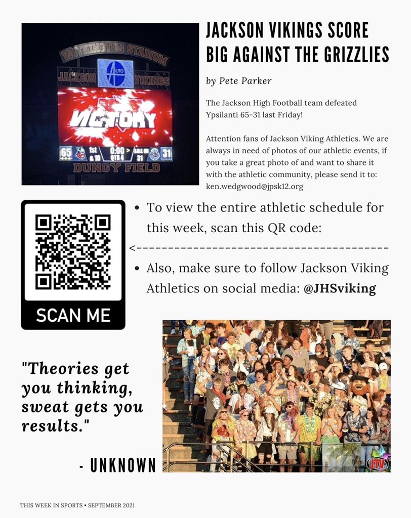 THIS WEEK IN SPORTS! 
🏃 🏈 ⛳️ ⚽️ 🎾 🏊 🏐