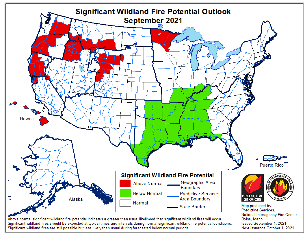 NOAADrought's tweet photo. Southwest Fire Outlook

Significant fire activity observed for a long duration this summer

Higher than normal potential will continue for portions of West into Nov (NorCal, WY)

Potential for debris flows on West Coast with atmospheric rivers

#SWDroughtForum @NOAA @NIFC_Fire https://t.co/HPJk57xN1o