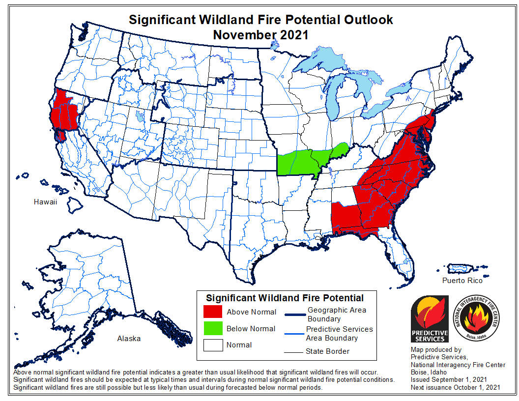 NOAADrought's tweet photo. Southwest Fire Outlook

Significant fire activity observed for a long duration this summer

Higher than normal potential will continue for portions of West into Nov (NorCal, WY)

Potential for debris flows on West Coast with atmospheric rivers

#SWDroughtForum @NOAA @NIFC_Fire https://t.co/HPJk57xN1o