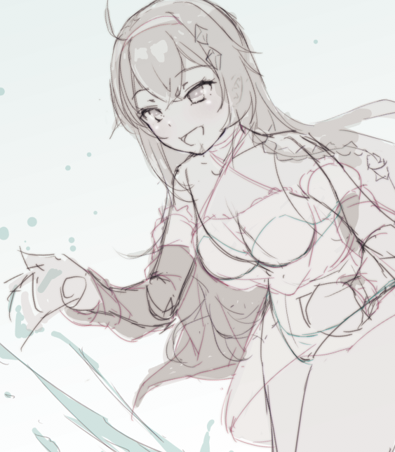 なるほど、これが噂に聞く「キャッキャウフフ」で合ってるでござるか🤤(誰 #wip #よその子 