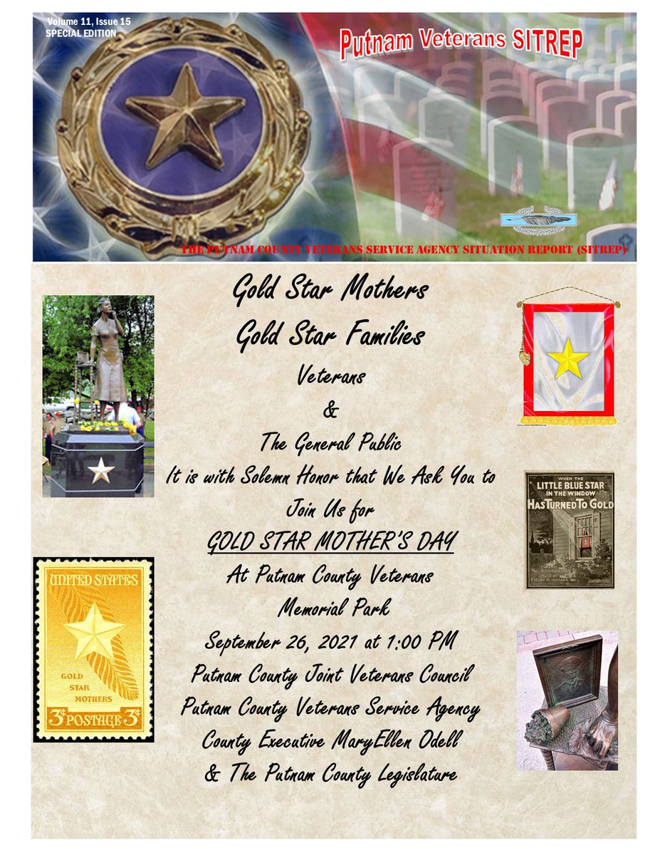 PCNY_VSA's tweet photo. Please join us this Sunday, September 26, 2021 at 1 PM for our annual Gold Star Mothers Day Ceremony. https://t.co/Bg5V5CvoOG