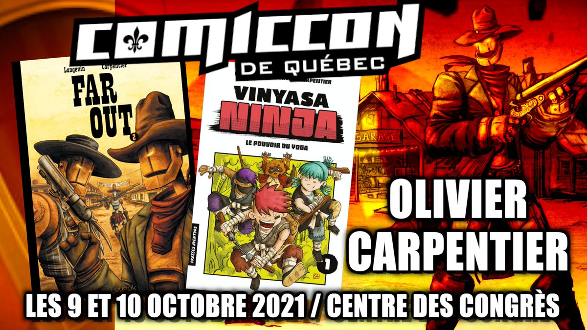 ComicconQuebec's tweet photo. #NouvelInvité : @@olicarpentier sera parmi nous les 9 et 10 octobre prochains au Centre des congrÚs. Billets en vente dÚs maintenant.
#artiste #Comiccondequebec #FarOut https://t.co/pvdHKivCU3