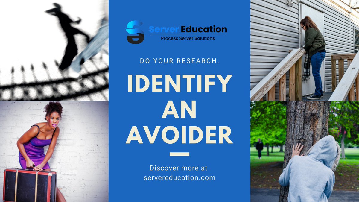 DurableDaverolf's tweet image. How do you identify someone avoiding service? Before attempting service, the process server should obtain a picture of the avoider. Social media is an excellent place to obtain a current picture.

Learn more about an exciting career at servereducation.com!

#servingprocess