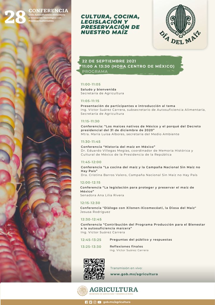 INIFAP (@inifap) on Twitter photo Te invitamos a la conferencia 28 del ciclo #AutosuficienciaAlimentaria.
Conmemorando el #DíaNacionalDelMaíz. ¡No te la pierdas! De 11:00 a 13:30 (hora CDMX), en vivo por youtube.com/agricultura_mex
<a href="/Agricultura_mex/">Secretaría de Agricultura y Desarrollo Rural</a> Te invitamos a la conferencia 28 del ciclo #AutosuficienciaAlimentaria.
Conmemorando el #DíaNacionalDelMaíz. ¡No te la pierdas! De 11:00 a 13:30 (hora CDMX), en vivo por youtube.com/agricultura_mex
<a href="/Agricultura_mex/">Secretaría de Agricultura y Desarrollo Rural</a>