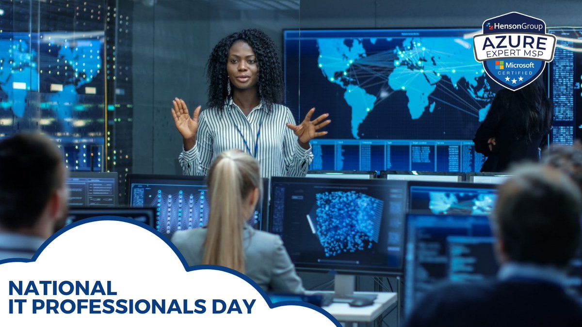 thehensongroup's tweet image. Join us in celebrating our amazing employees on National IT Professionals Day ๐ปโ๏ธ
We thank all of our hardworking IT partners and friends ๐๐ฒ๐
#HensonGroup #MicrosoftExperts #MicrosoftCertified #MicrosoftPartners #MSPartner #MSFTAdvocate #Microsoft #Azure