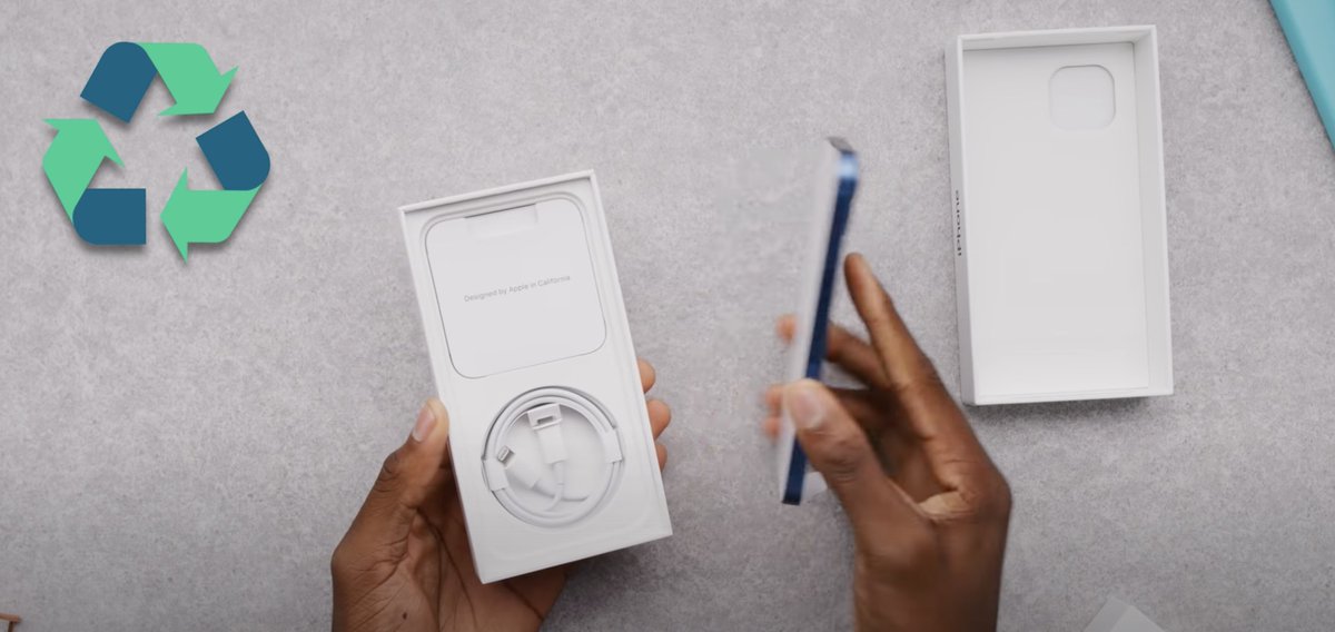 Pogue's tweet image. New iPhone 13 unboxing videos reveal NO plastic shrinkwrap in any of the packaging. Well done, Apple—take note, everyone else. It can be done. youtu.be/Fop2oskTug8