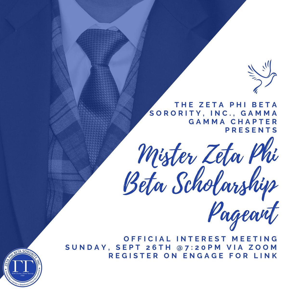 Zetas_GG's tweet photo. 👑Passionate about community service, scholarship, and leadership? Come to the OFFICIAL Interest Meeting on Sunday, Sept 26th at 7:20pm to learn how to reign in ROYAL blue and white. 💙🤍
👑Register via engage for link
#nccu #nccu25 #nccu24 #nccu23 #nccu22
https://t.co/XDI0K78K98 https://t.co/QLNGKSolb3