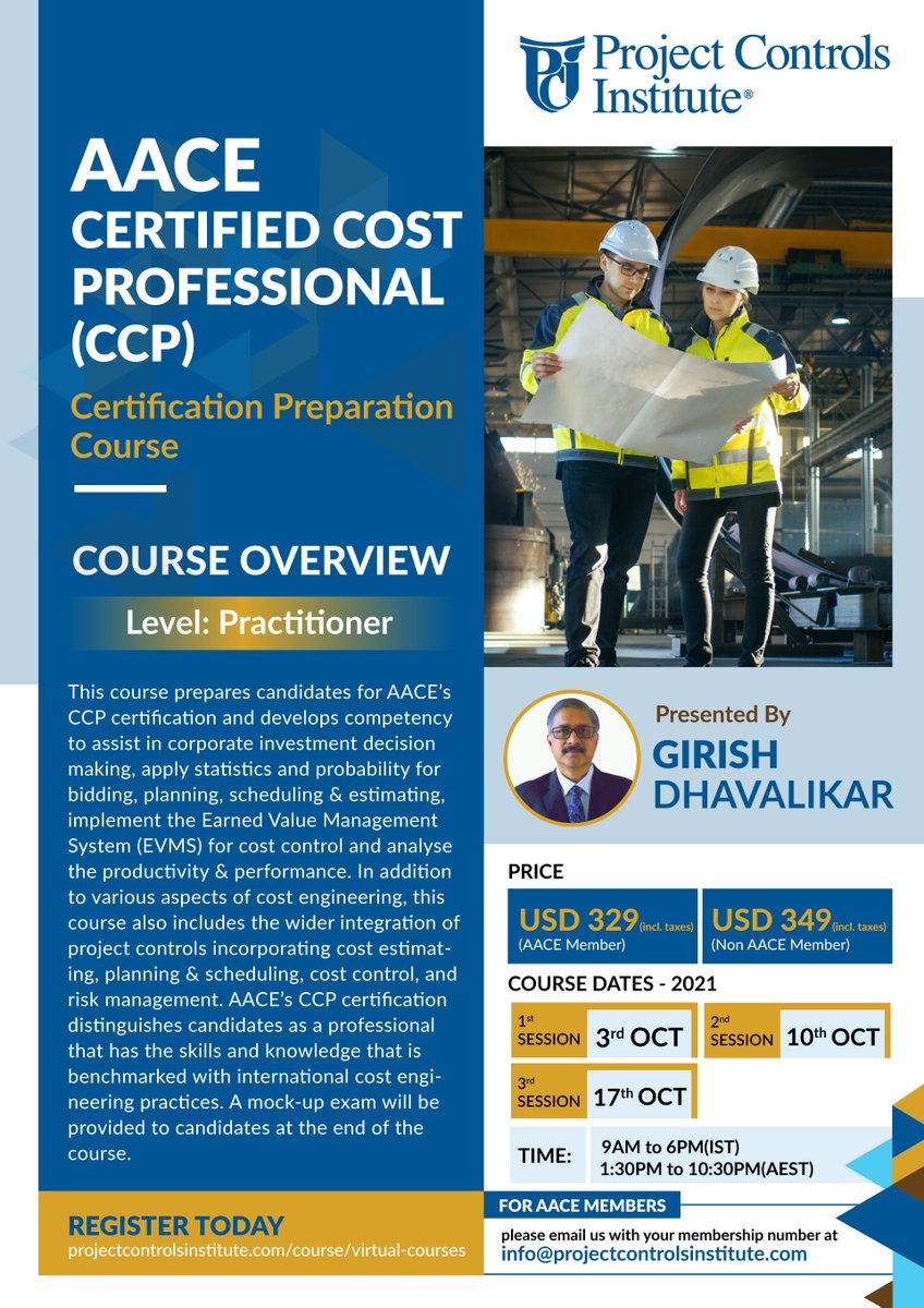 PCI_Internatio's tweet photo. [𝐕𝐢𝐫𝐭𝐮𝐚𝐥 𝐂𝐨𝐮𝐫𝐬𝐞]
Enroll Now in the 𝐀𝐀𝐂𝐄 𝐂𝐞𝐫𝐭𝐢𝐟𝐢𝐞𝐝 𝐂𝐨𝐬𝐭 𝐏𝐫𝐨𝐟𝐞𝐬𝐬𝐢𝐨𝐧𝐚𝐥(𝐂𝐂𝐏) 𝐂𝐞𝐫𝐭𝐢𝐟𝐢𝐜𝐚𝐭𝐢𝐨𝐧 𝐏𝐫𝐞𝐩𝐚𝐫𝐚𝐭𝐢𝐨𝐧 #virtualcourse to gain knowledge about core Project Controls concepts 
Register here:-https://t.co/BYH8JNEFGP https://t.co/3Yey0RwjPr