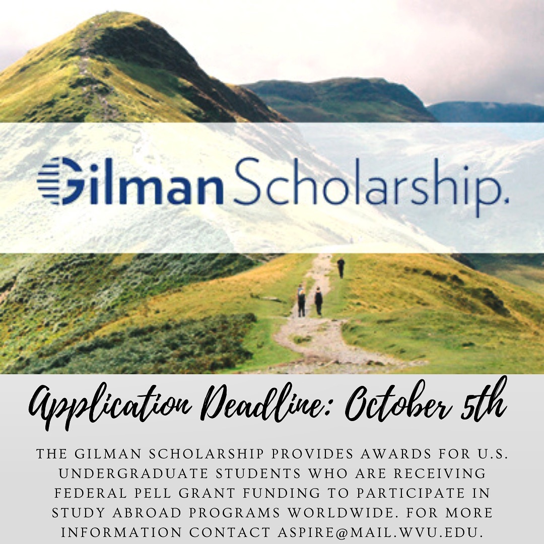Deadline approaching! ✈️ Gilman scholarships provide funding to assist the recipient with the cost of the study abroad program and related expenses, including airfare, basic living costs, local transportation, books, etc. Grant amounts vary by the length of the study abroad term.