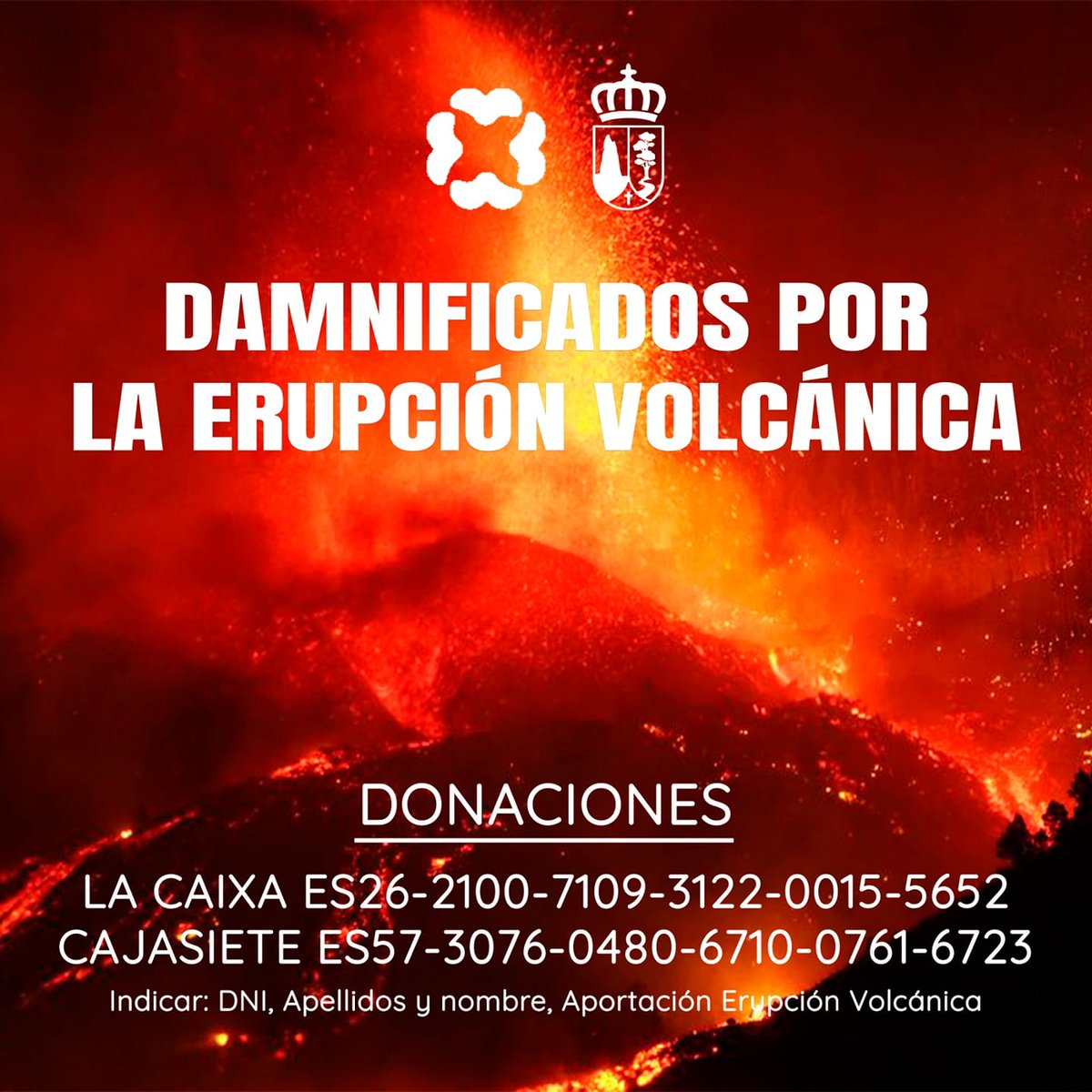 Debido a la gran demanda de particulares, empresas y asociaciones que desean colaborar con los afectados por la erupción volcánica, el Ayuntamiento de El Paso habilita estos dos números de cuenta. ¡Muchas gracias! 
#erupciónlapalma
#vigilancialapalma
#ayuntamientodeElPaso