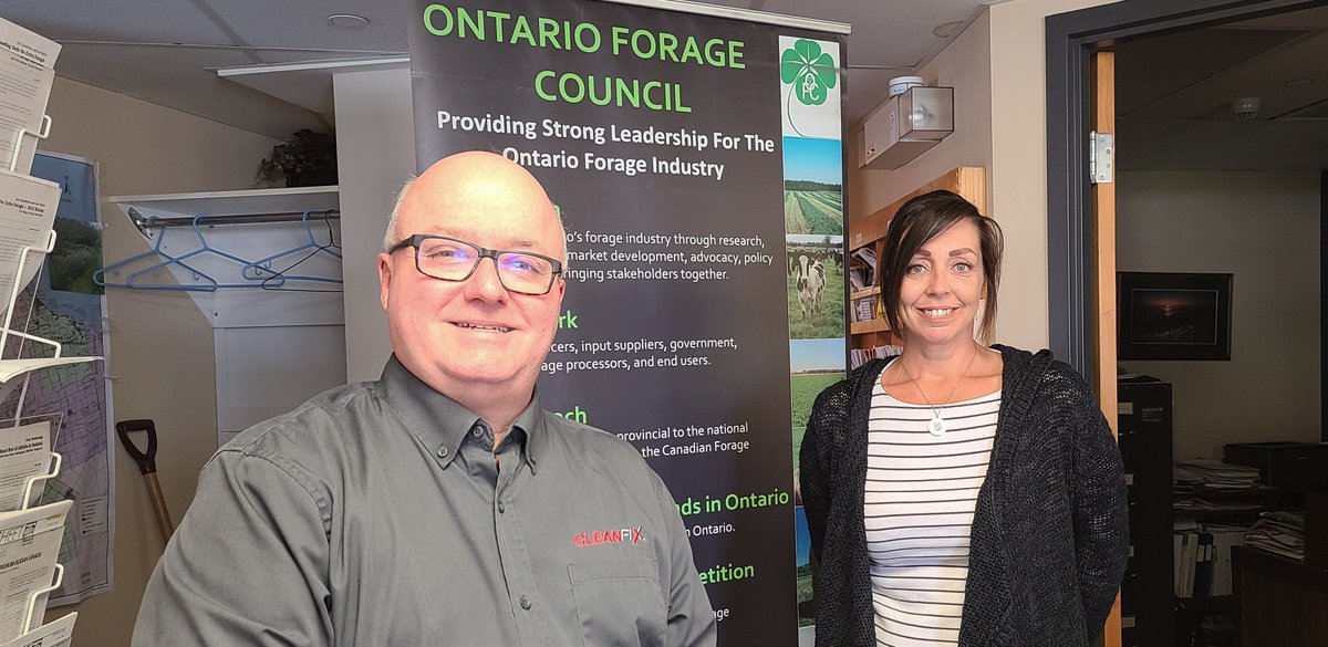 We're absolutely thrilled to be a sponsor for the #ForageFocus event upcoming Nov. 30-Dec. 2.

Our Marketing Coordinator <a href="/MikeOnMachines/">Michael Anderson</a> was greeted by the always helpful Patricia Ellingwood when he dropped by the <a href="/ForageCouncil/">ON Forage Council</a> office today in Markdale, Ontario.

#CleanfixFans