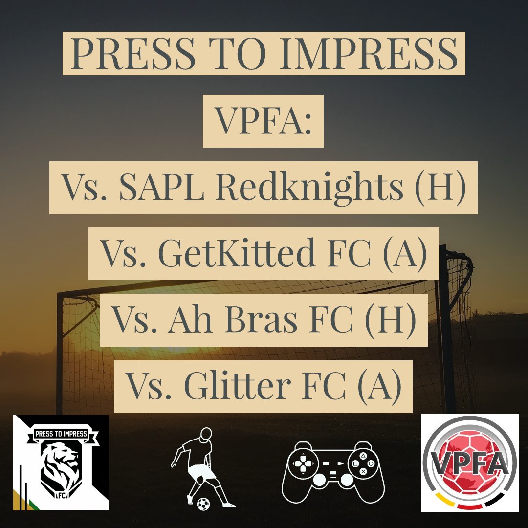 Going into <a href="/VPFAza/">VPFA</a> looking to close gaps

There's a reason knights have been left in the museum.

I feel like they've spent more time designing their kits than practicing

Ah Bra is what they say when they concede

I made a <a href="/glitterFC/">GLITTER</a> joke before, still waiting for them to shine