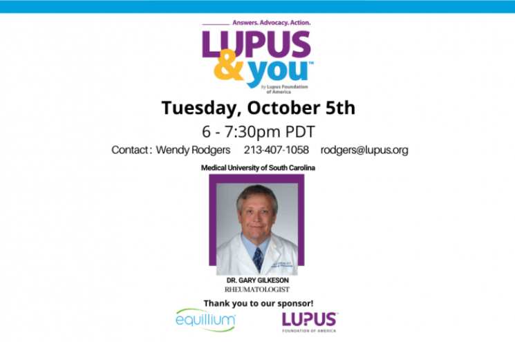 LupusOrgSoCal's tweet photo. In two weeks, learn from Dr. Gary Gilkeson about stromal cell therapy--one of the most promising frontiers in lupus research today, especially for people whose lupus doesn’t respond to other treatments. Oct. 5, 6pm PDT Register: https://t.co/uF6b4oZP5M Thanks to @EquilliumBio https://t.co/c982jXx2Bs
