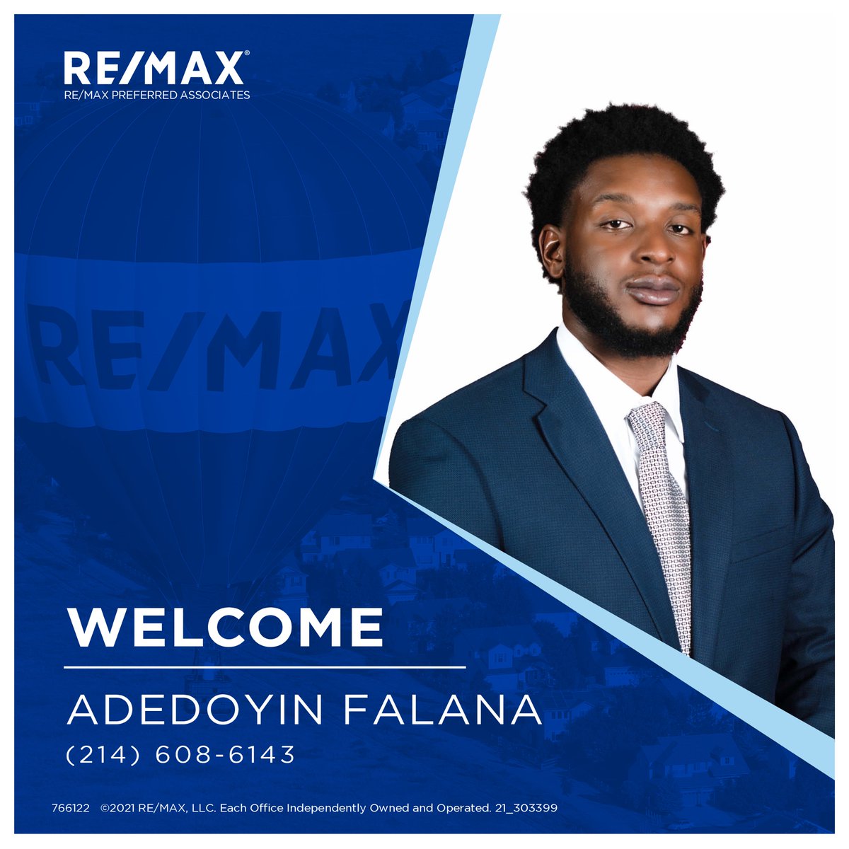 FalanaMarcel's tweet photo. Hello Twitter,I am excited to announce that I have joined RE/MAX as a realtor! Real Estate has always been an interest of mine and I look forward to helping others with their real estate goals. Contact me for any of your real estate needs.

Adedoyin.falana@remax.net 
214-608-6143 https://t.co/A26XvN5WJF