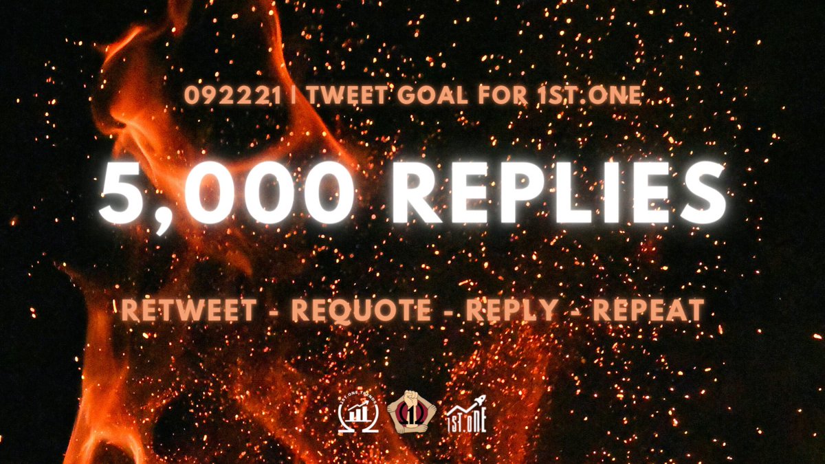 092221 | TG : 5K REPLIES

- Don't tweet with emoji or numbers only
- Don't private your account 
- Minimum of three words per tweet
- Reply, retweet, re-quote &amp; repeat
- Mention <a href="/1stoneOfficial/">1ST ONE</a> and use #1stOne always

#StayingWED1stOne