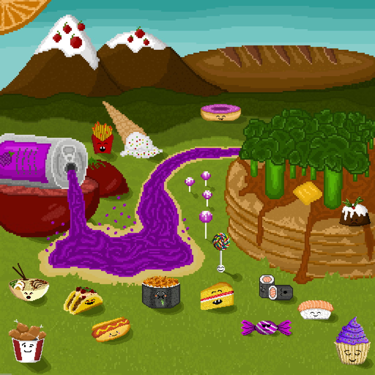 AlgoMunchie's tweet photo. MunchLand #1 (Grape Soda Valley) is live on AB2 Gallery. Who's Hungry?

#NFTCommunity #nftcollector #NFTdrop #NFTdrops #cryptoartist #NFTartists #AlgoNFT https://t.co/Bi97mhnuv9