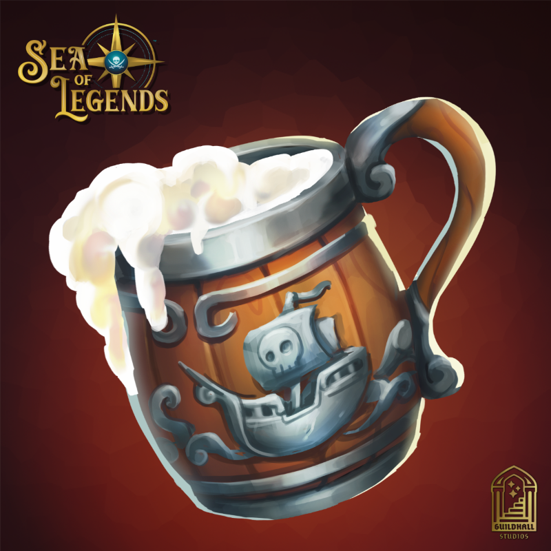 GuildhallStudio's tweet photo. With the Everflowing Tankard in hand, you are guaranteed to be the most popular pirate at port. Play games and earn rewards, but try to stay upright while you do! Cheers mateys!
#seaoflegends #guildhallstudios #pirates #boardgames #gameart #kickstarter