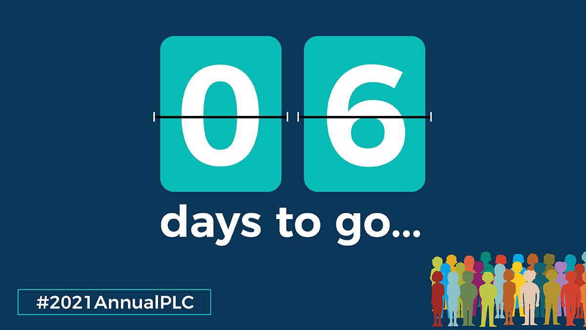 Half way through the countdown! #2021AnnualPLC ow.ly/unQi50DF9XU