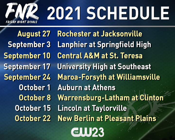 UPDATED Schedule for 2021 Friday Night Rivals games!!! #fnrIL

cw23tv.com/sports/friday-…