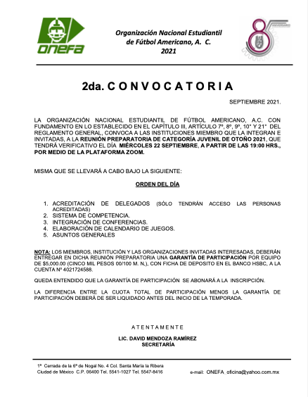 OnefaOficial's tweet photo. 🚨🚨🚨Convocatoria para #JuvenilONEFA 2021.🚨🚨🚨
🏈🏈🏈 https://t.co/O5aheAxorn