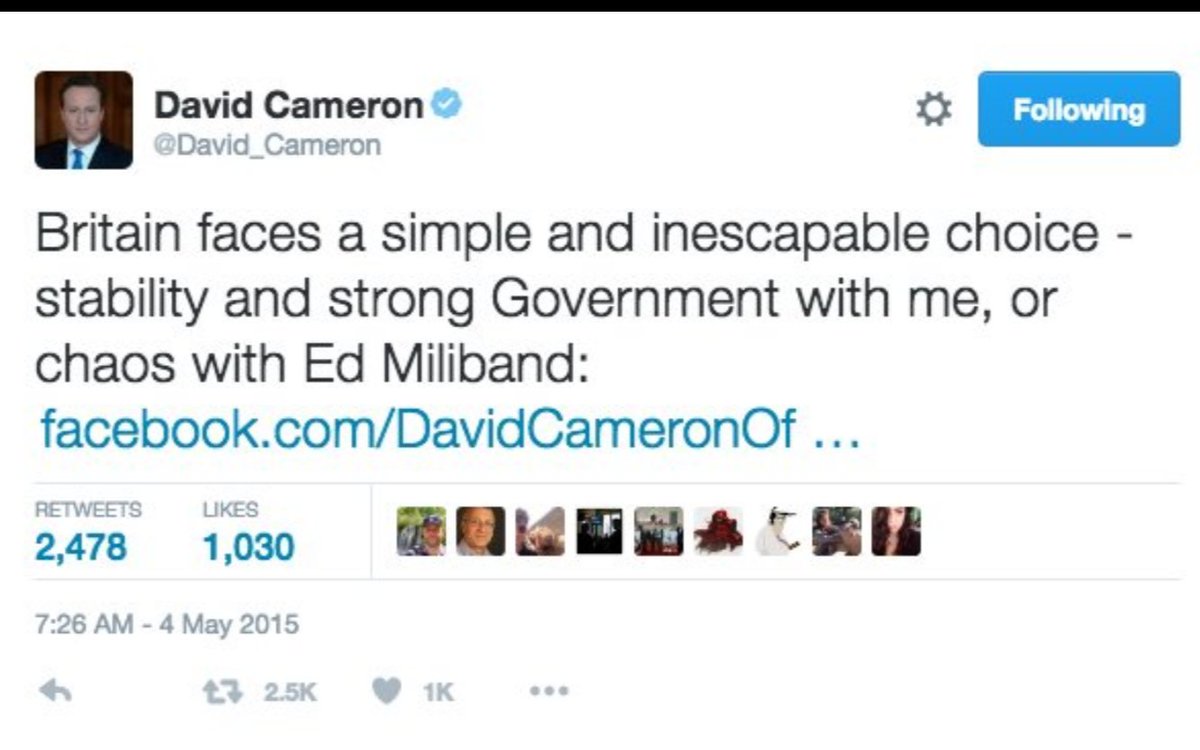 MrGazz_ICT's tweet photo. #ToryBrexitDisaster #BrexitChaos #DavidMilliband
Thanks for the stability #porky @David_Cameron https://t.co/keRho0wJd3